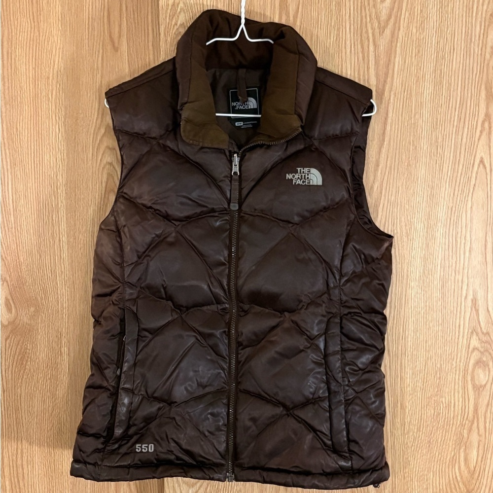 The North Face 550 Dark Brown Insulated Puffer Quilted Vest